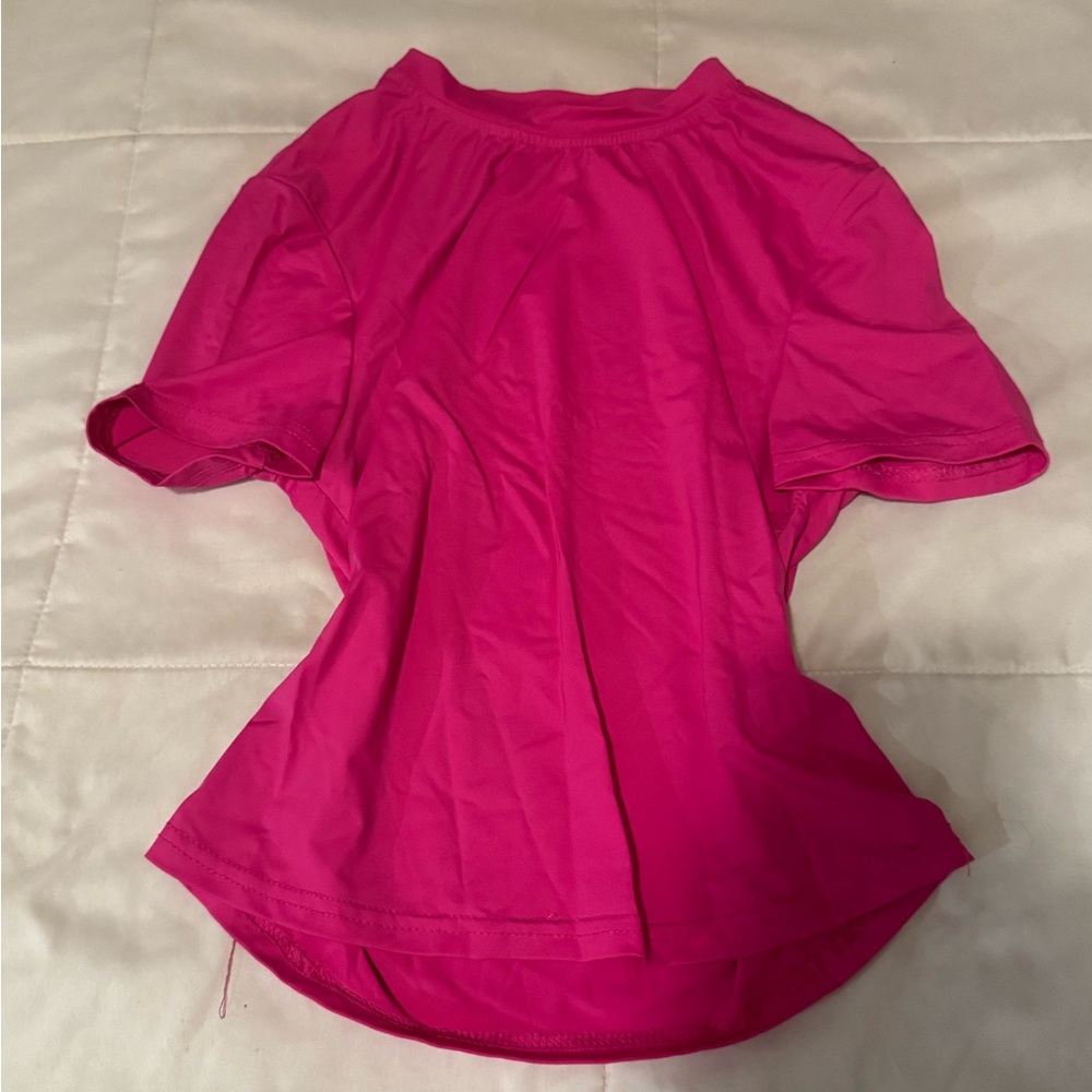 Hot Pink Tight Stretchy Tee Shirt
